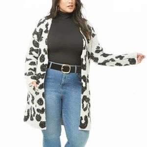 Forever 21 Black and White Leopard Print Sweater